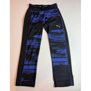 Puma Women's Medium M Activewear Leggings Blue Black‎ Athletic Pants